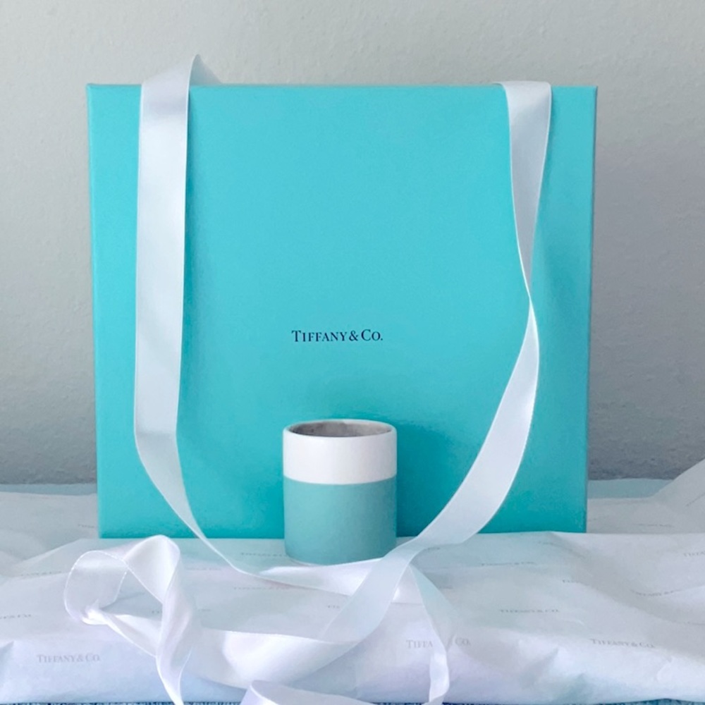 🕯 TIFFANY & CO. BLUE BOX & CANDLE VOTIVE HOLDER & RIBBON 🕯